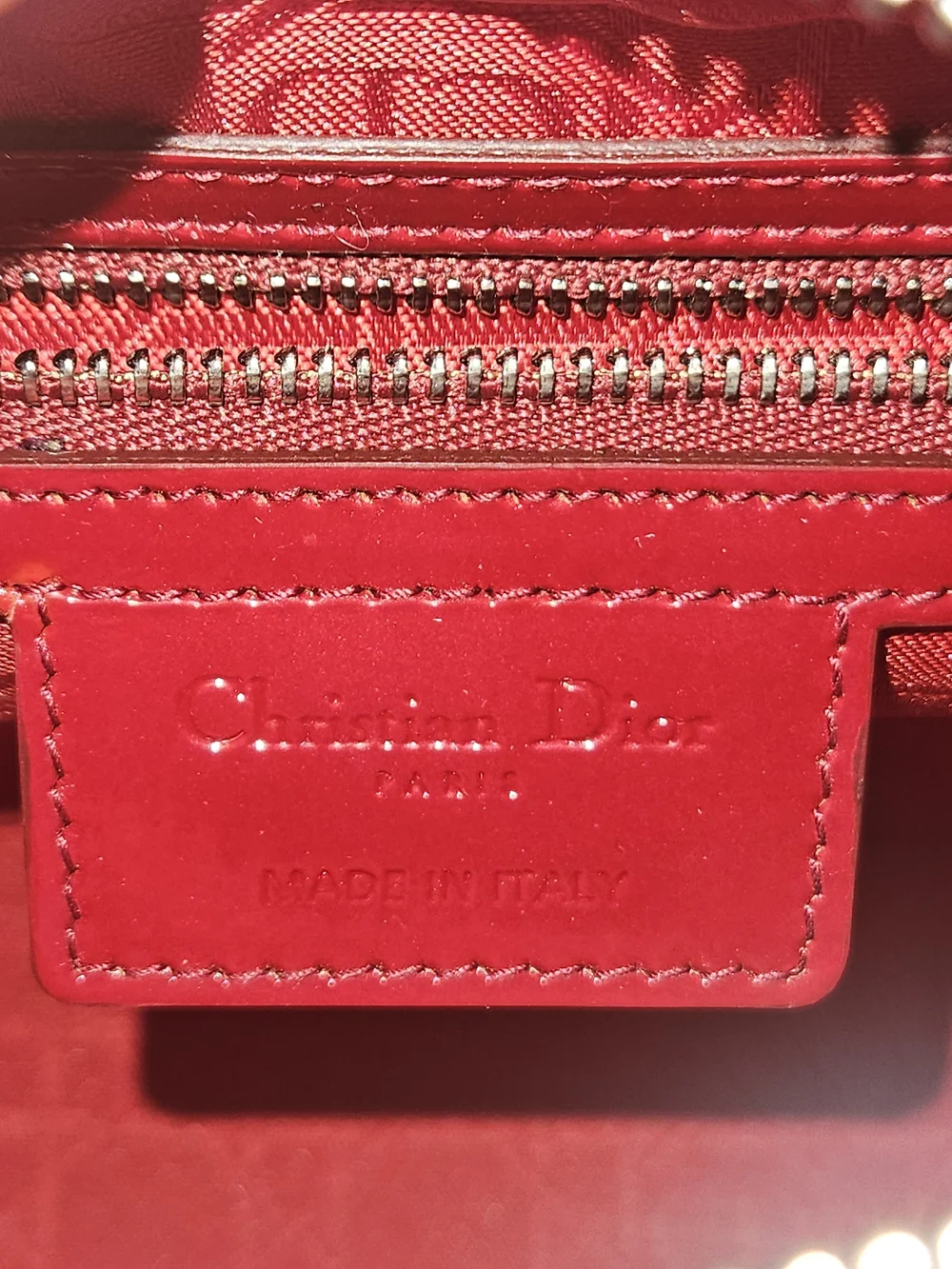 Red Patent Quilted Tote Bag by